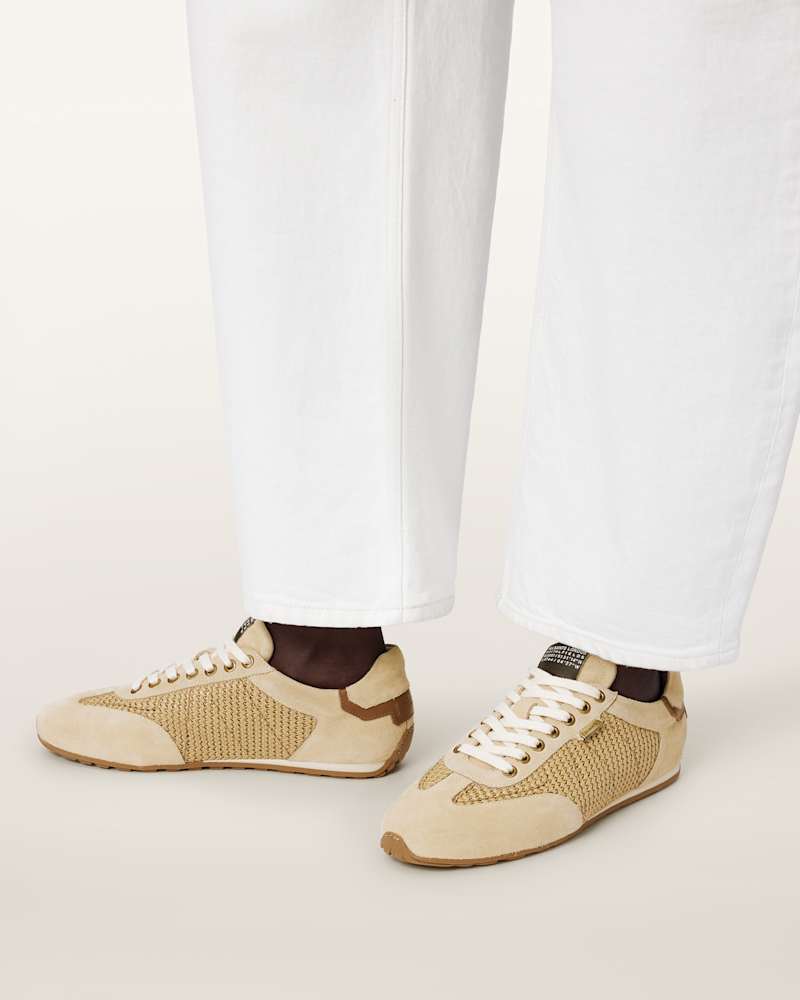 Liam Low Top Raffia Trainers