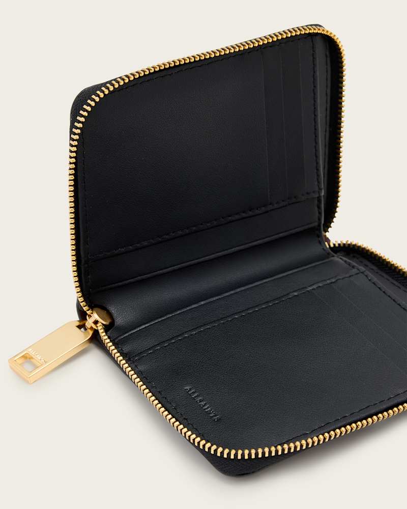 Lena Hex Zip Up Leather Wallet
