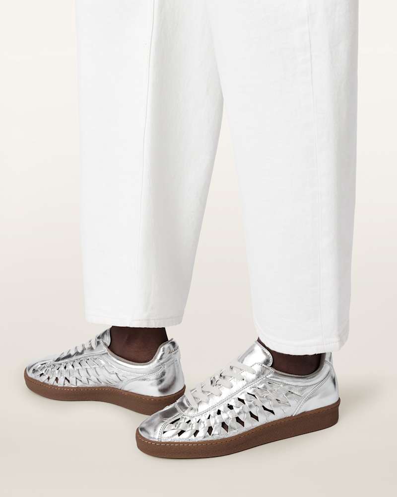 Velma Leather Woven Trainers