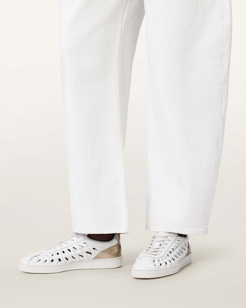 Velma Leather Woven Trainers