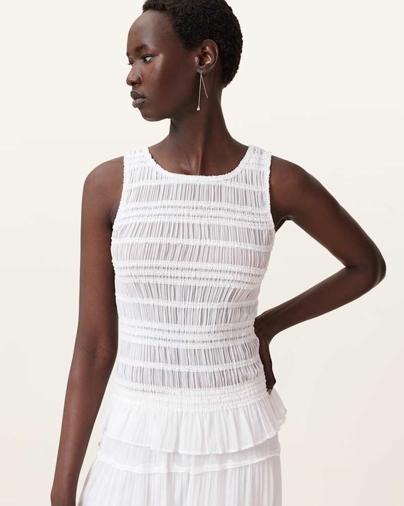 Marion Shirred Sleeveless Top