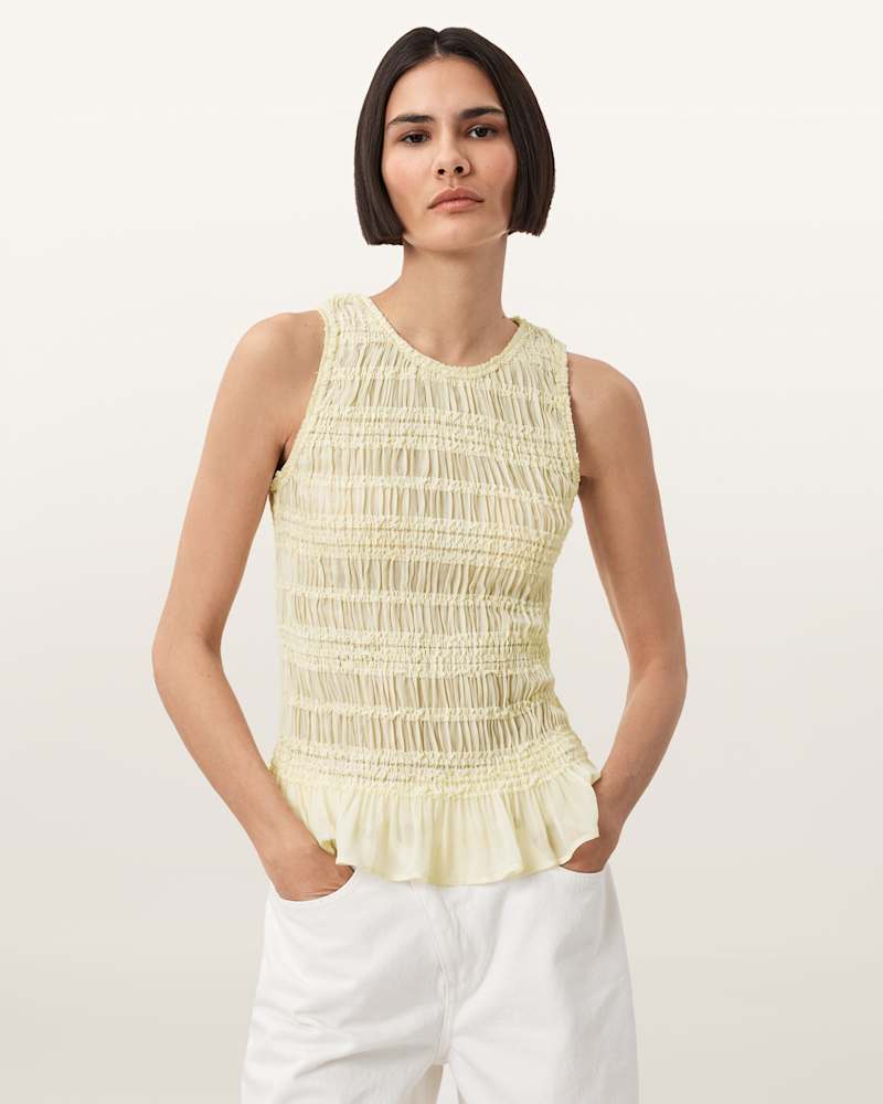 Marion Shirred Sleeveless Top