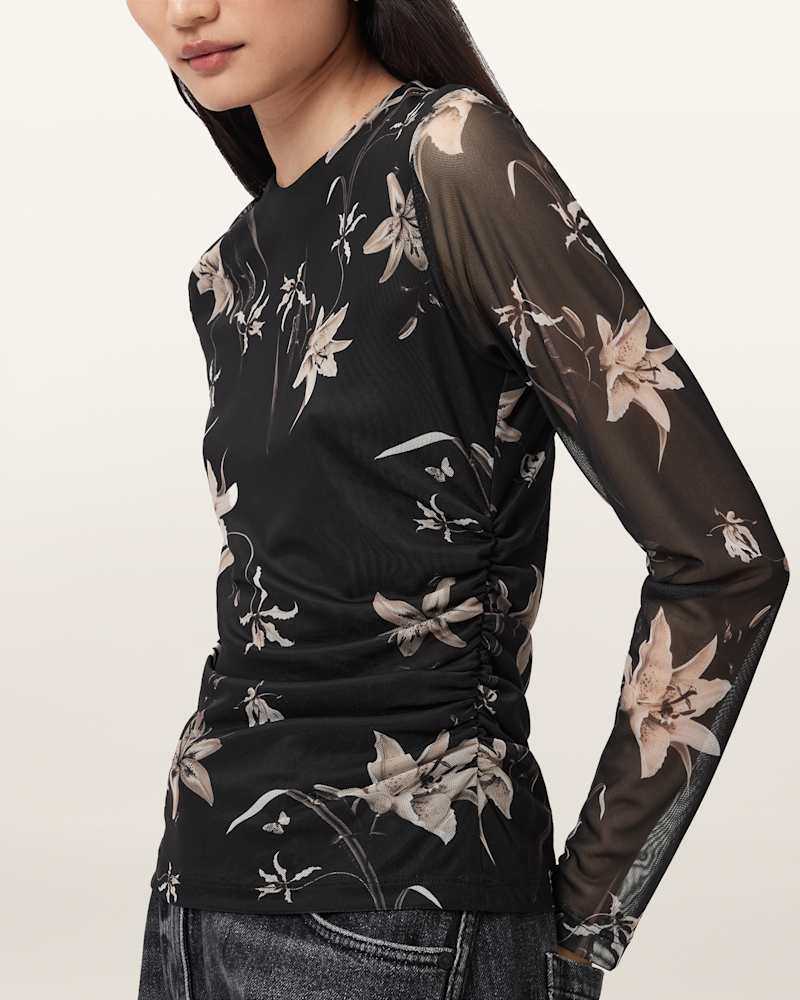 Caia Floral Mesh Top