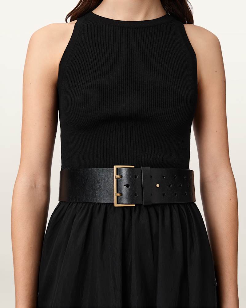 Lou Wide Leather Belt