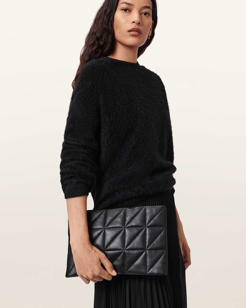 Bettina Leather Quilt Clutch Bag