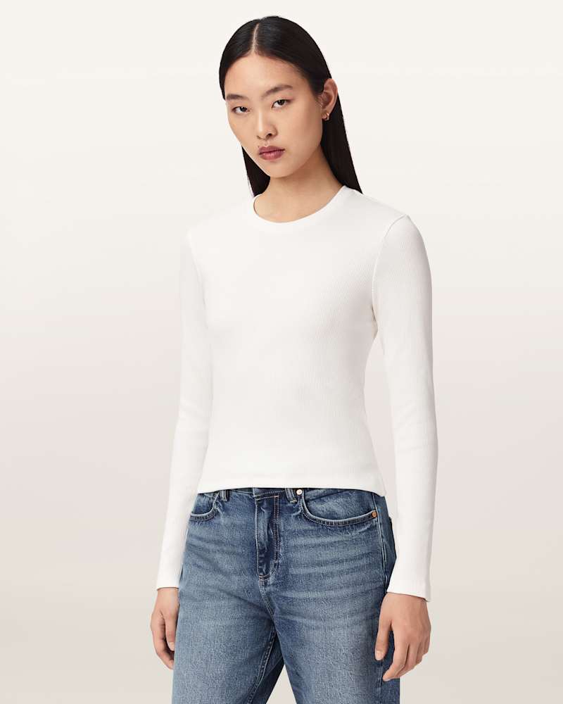 Elena Long Sleeve Cotton T-Shirt