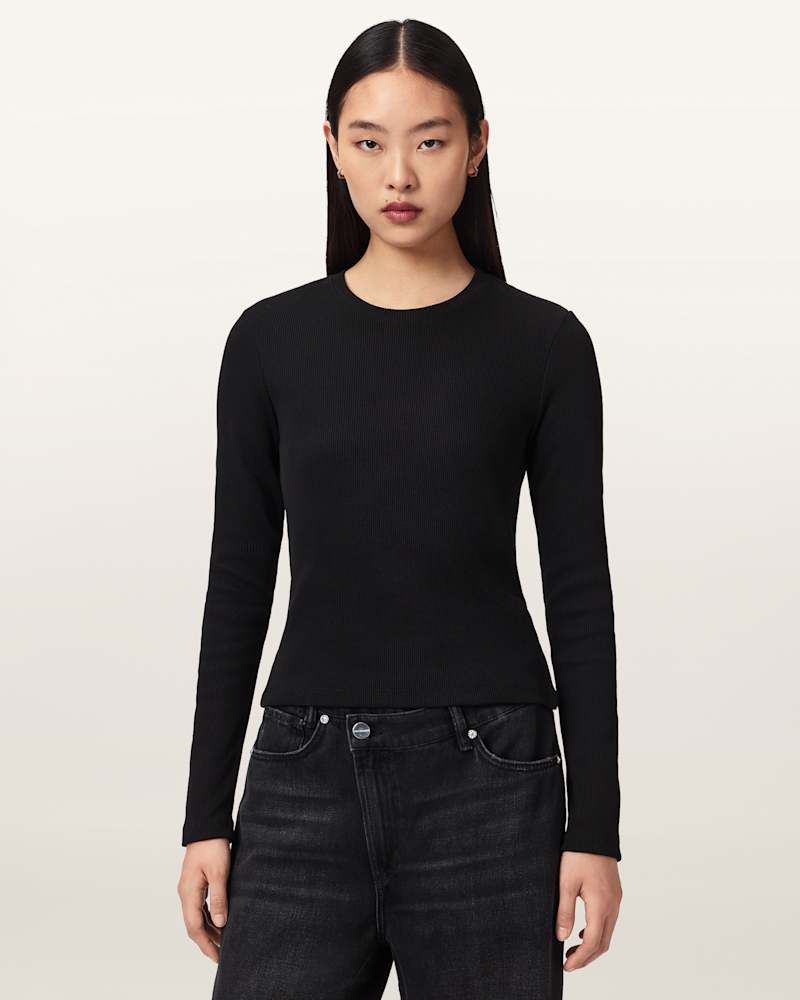 Elena Long Sleeve Cotton T-Shirt