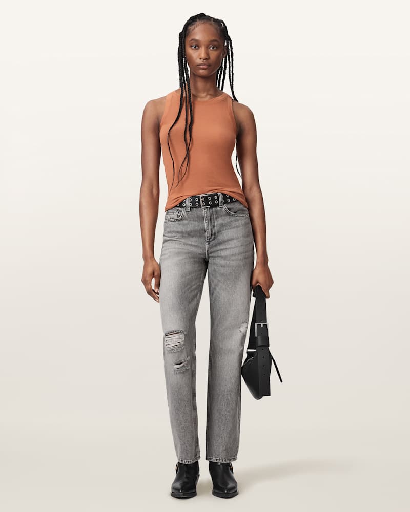 Rina Crew Neck Sleeveless Tank Top
