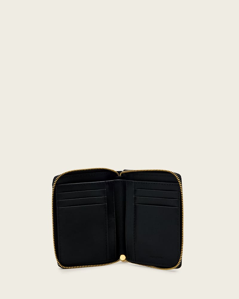 Lena Hex Leather Zip Wallet