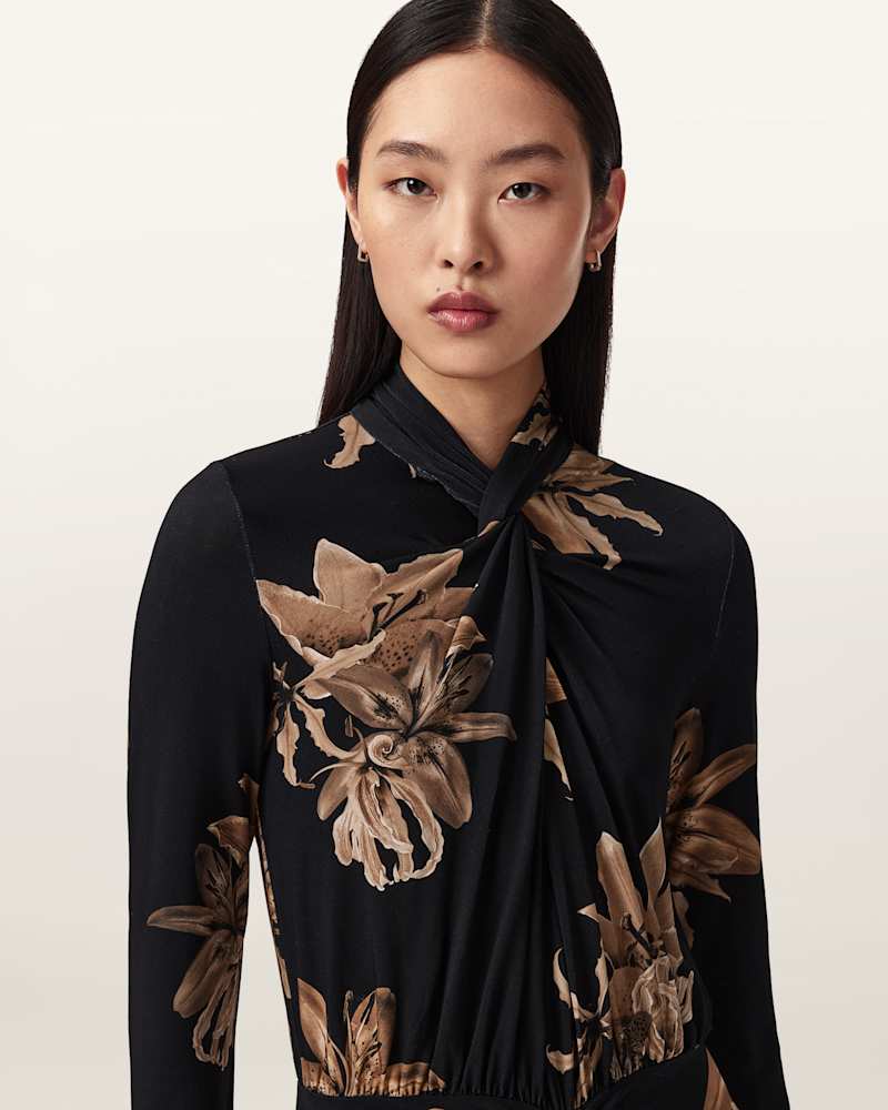 Mina Floral A-Line Maxi Dress