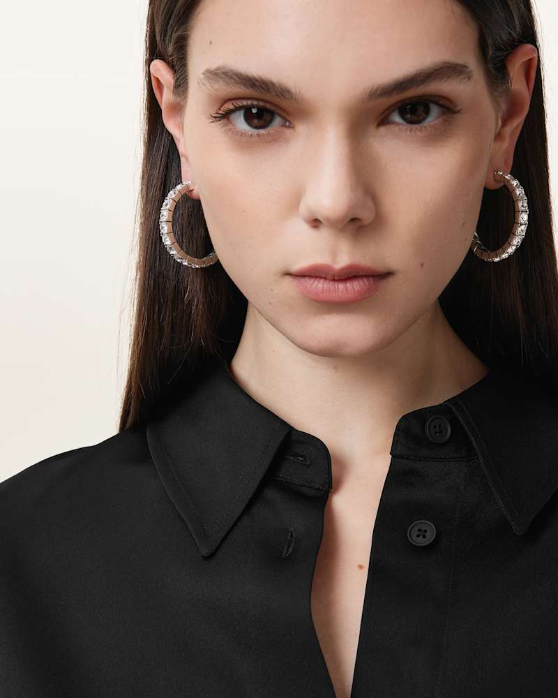 Gia Crystal Hoop Earrings