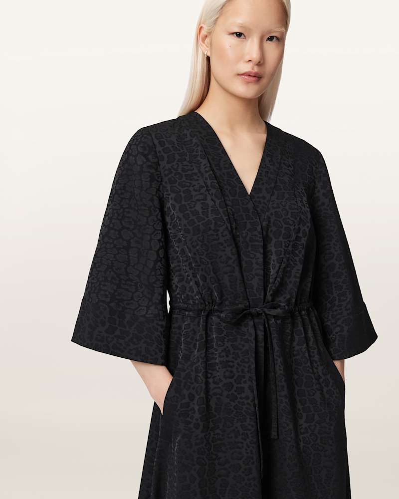 Diana Leopard Print Pleated Maxi Dress