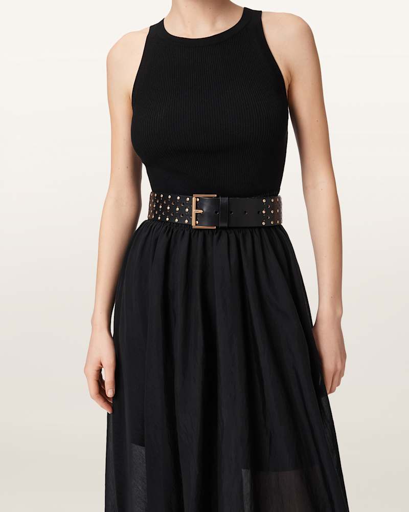 Lena Leather Studded Belt