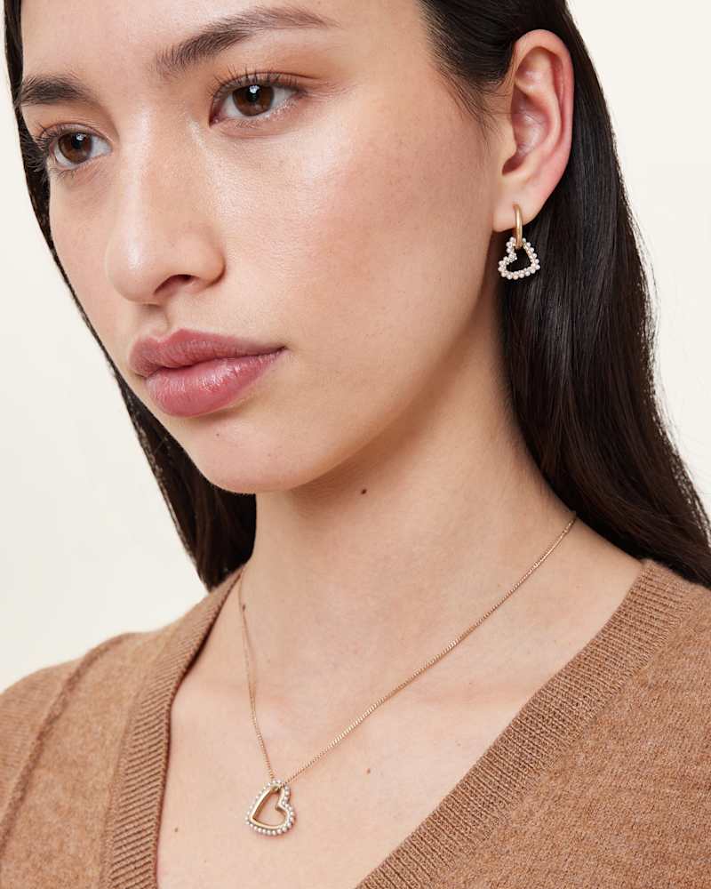 Vida Heart Beaded Hoop Earrings