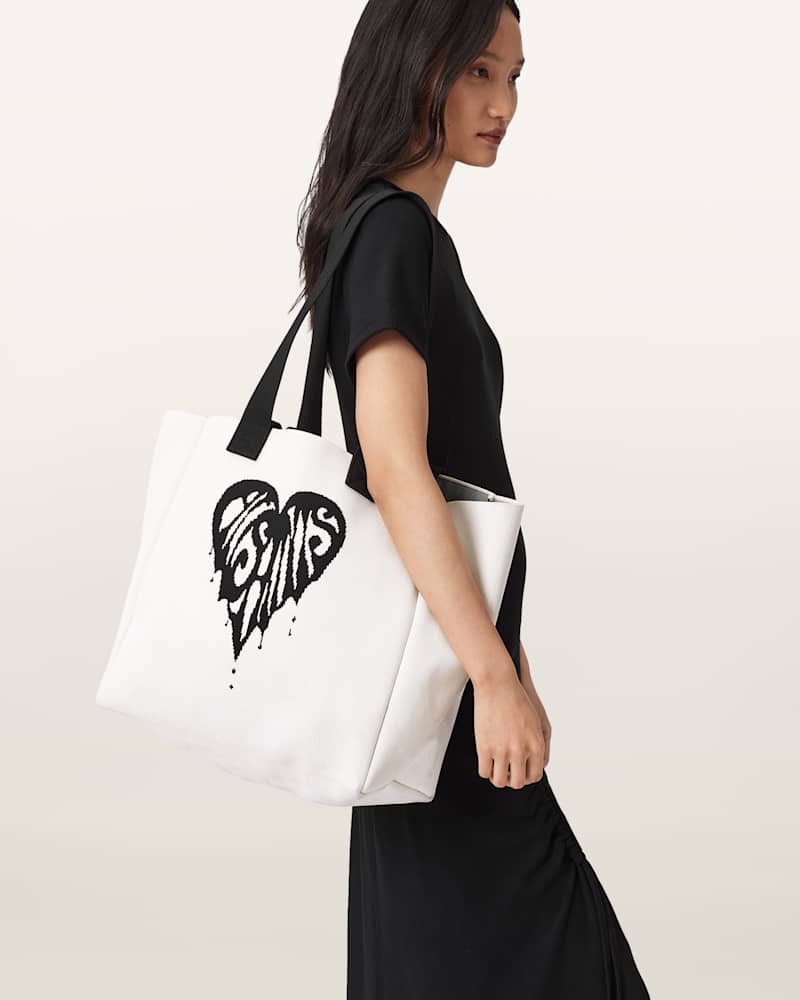Izzy Heart Large Knitted Tote Bag
