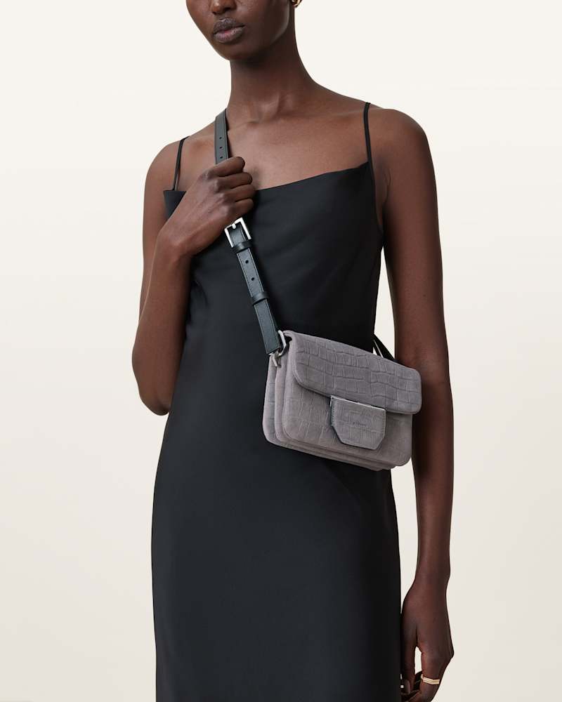 Jupiter Croc-Effect Leather Crossbody Bag