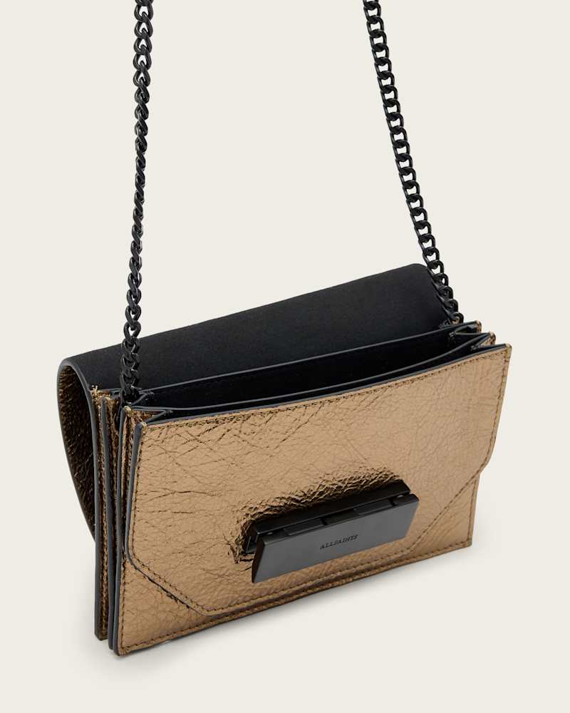 Etta Metallic Leather Clutch Bag