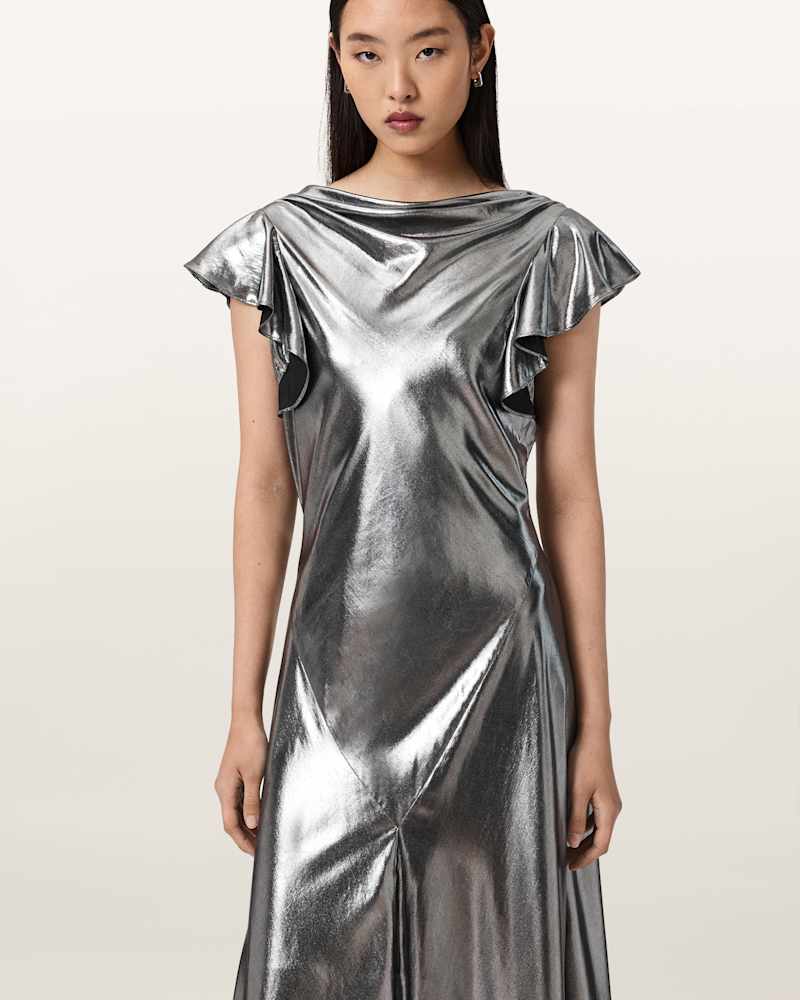 Flora Metallic Maxi Dress