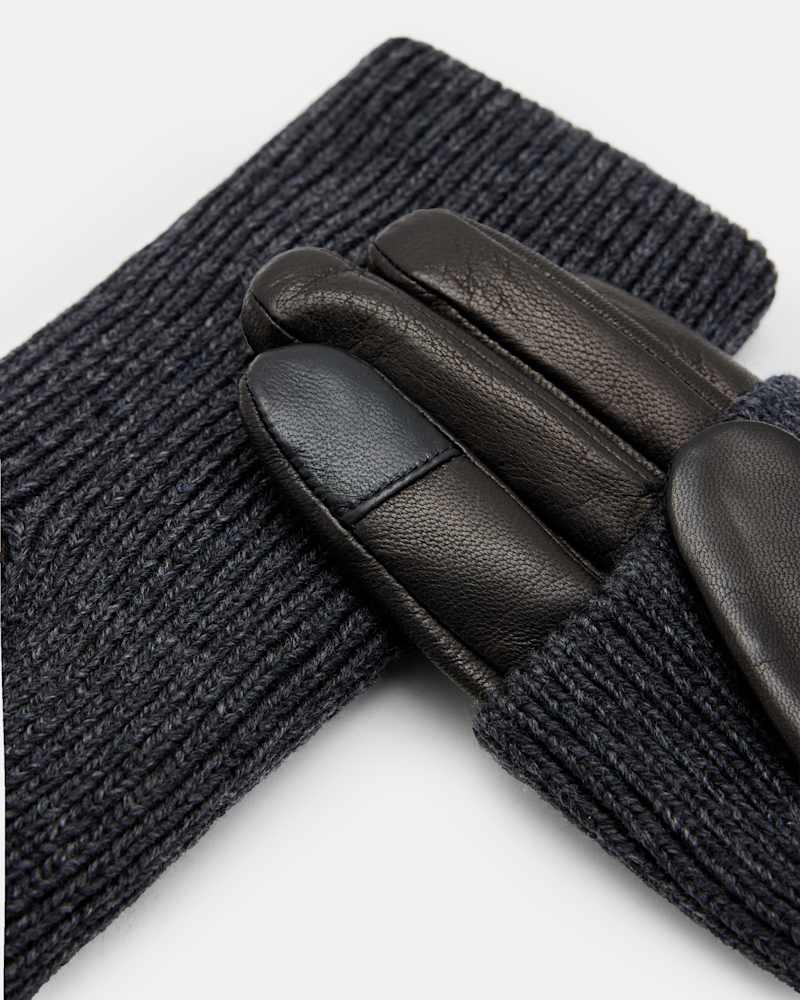 Zoya Knitted Cuff Leather Gloves