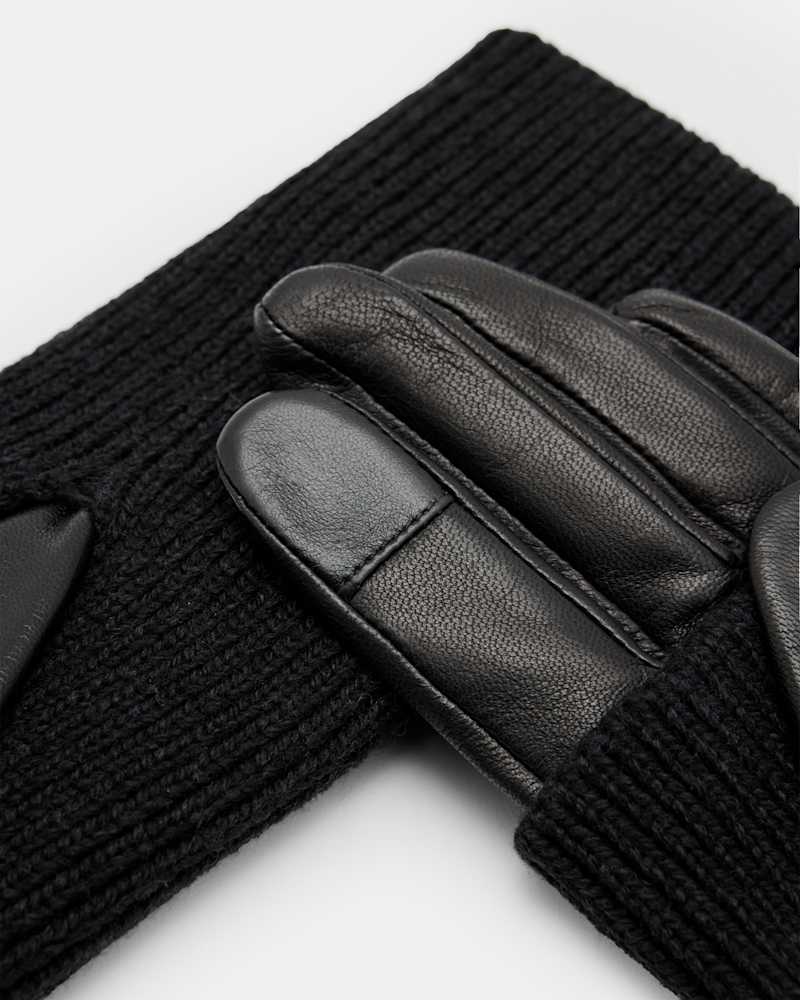 Zoya Knitted Cuff Leather Gloves