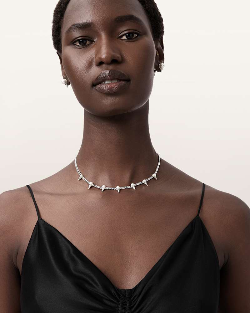 Rue Spiked Pearl Chain Necklace