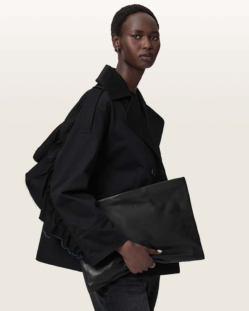 Bettina Large Leather Clutch Bag