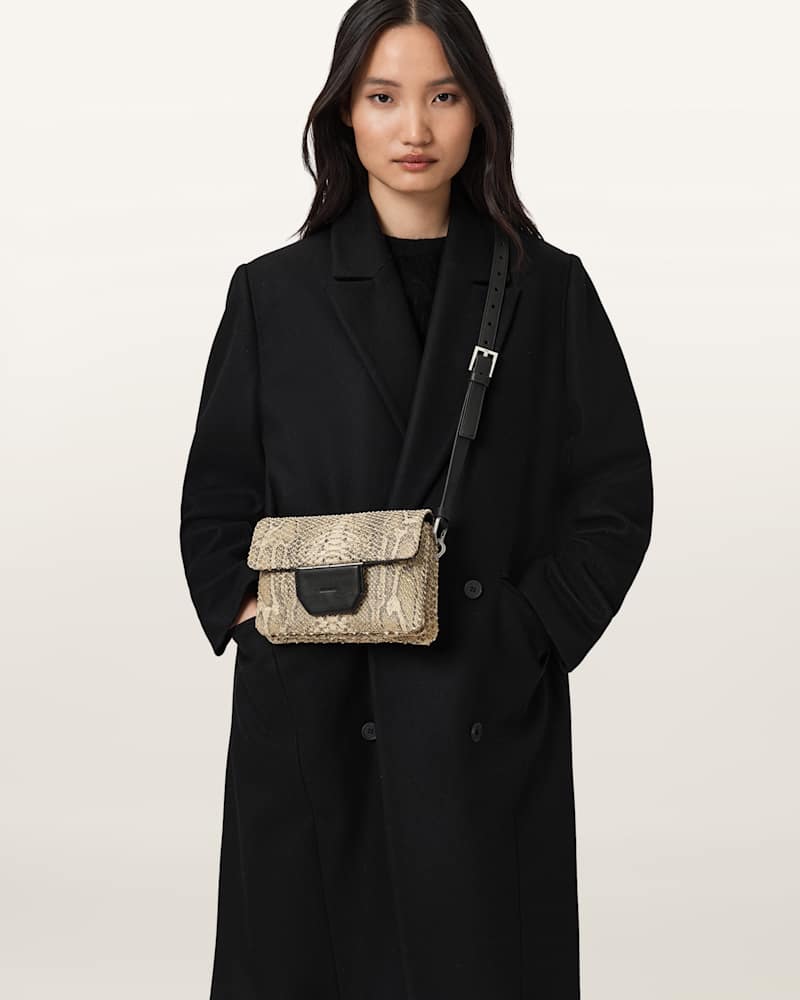 Jupiter Leather Snake Crossbody Bag