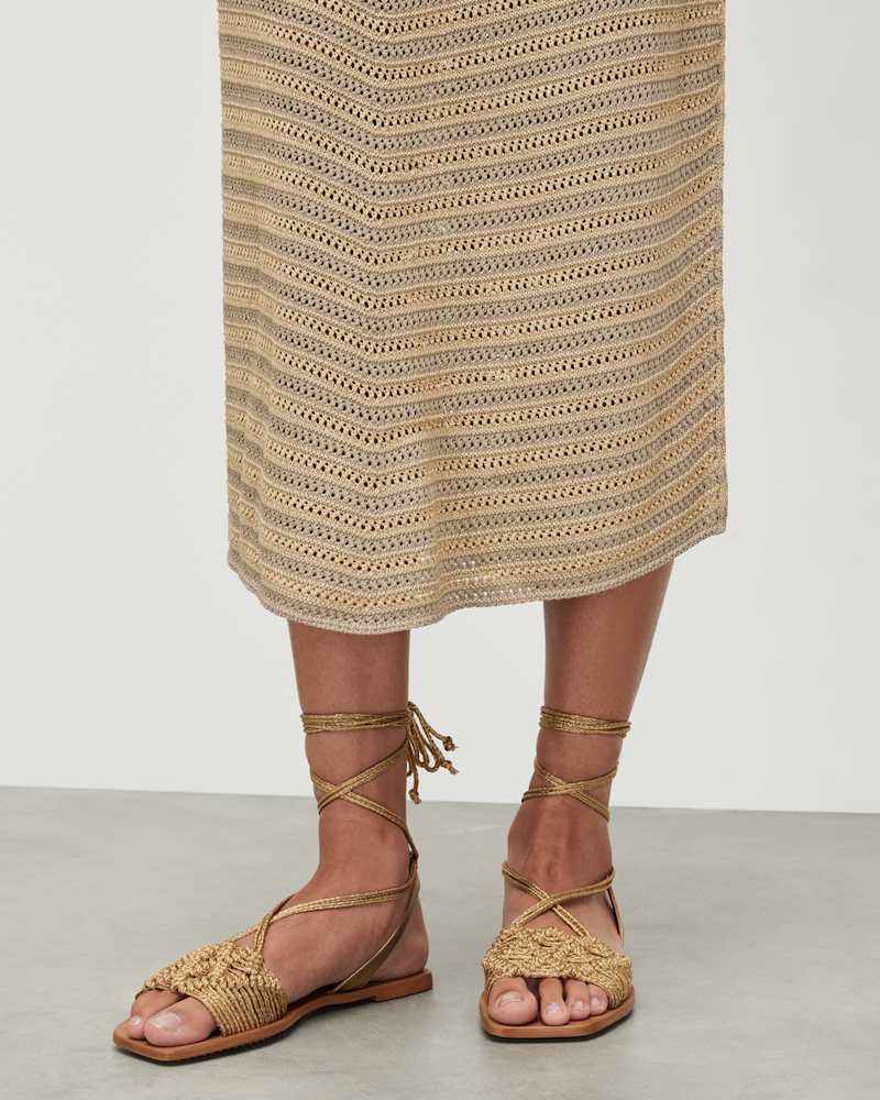 Donna Leather Rope Strappy Sandals