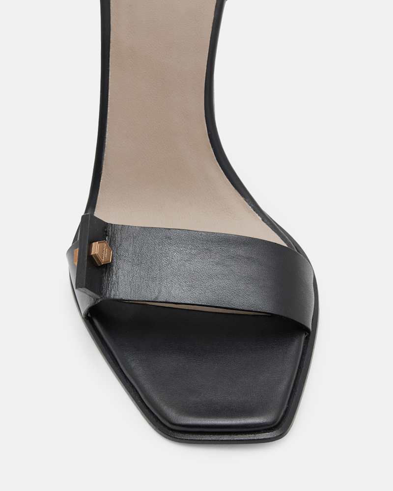 Betty Square Toe Leather Heeled Sandals