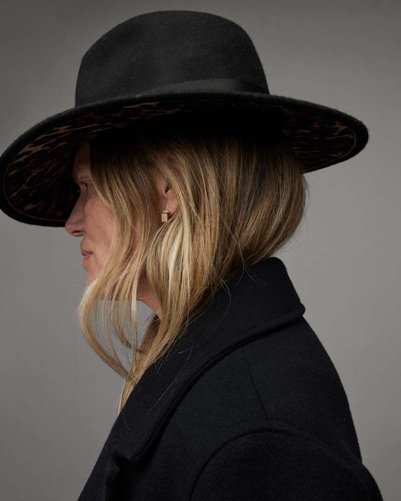 Anita Leopard Print Brim Fedora Hat