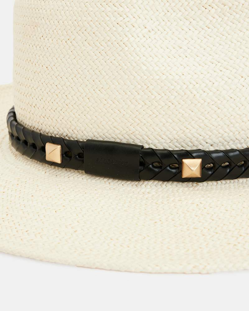 Athena Studded Straw Fedora Hat