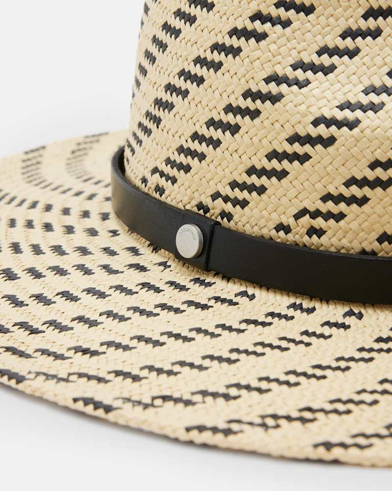 Candice Straw Two Tone Striped Fedora