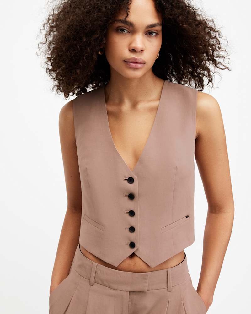 Deri Lyn Linen Blend Waistcoat