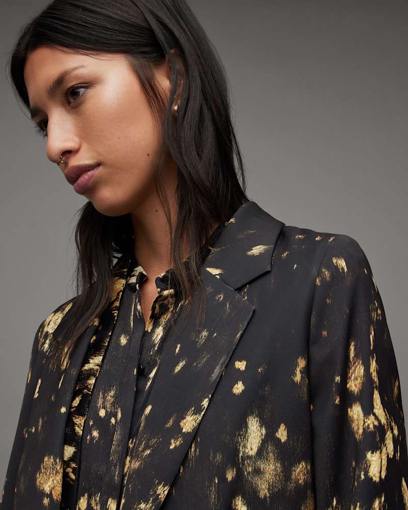 Aleida Ronnie Print Open Front Blazer