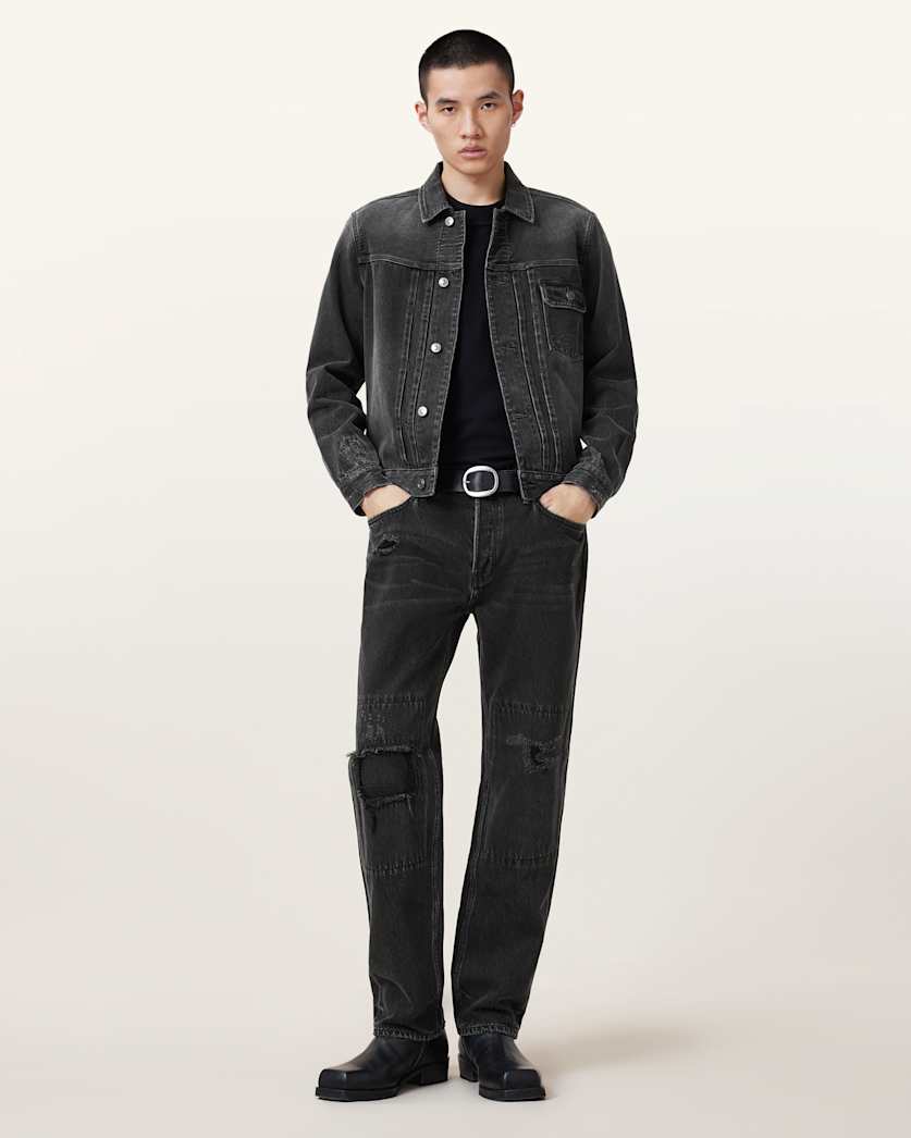 Reid Repair Distressed Straight Leg Jeans