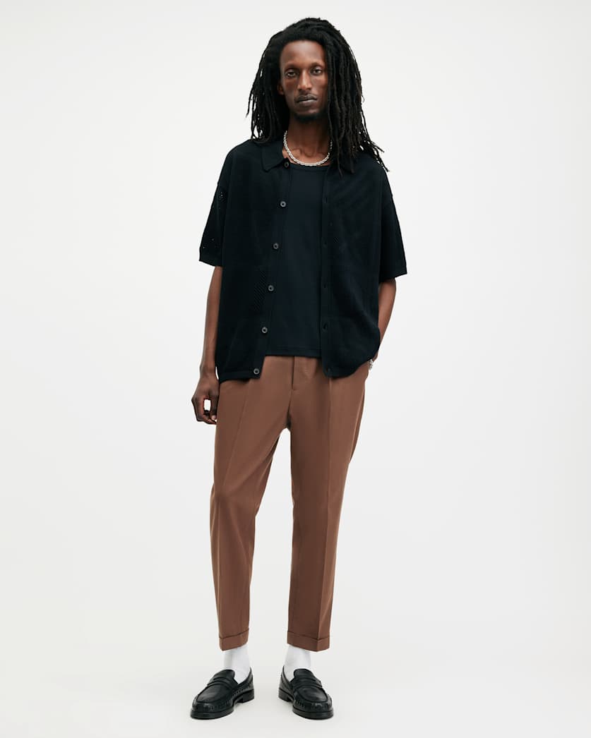 Tallis Slim Fit Cropped Tapered Trousers
