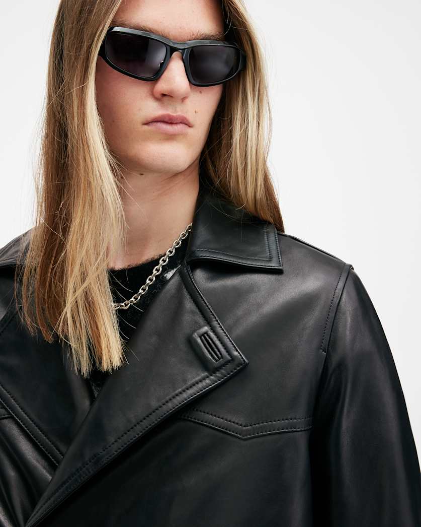 Kessler Double Breasted Leather Coat