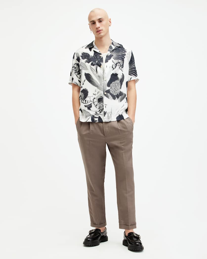 Cross Tallis Linen Blend Slim Trousers