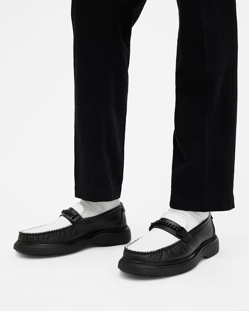 Gibbs Leather Chain Loafers Shoes