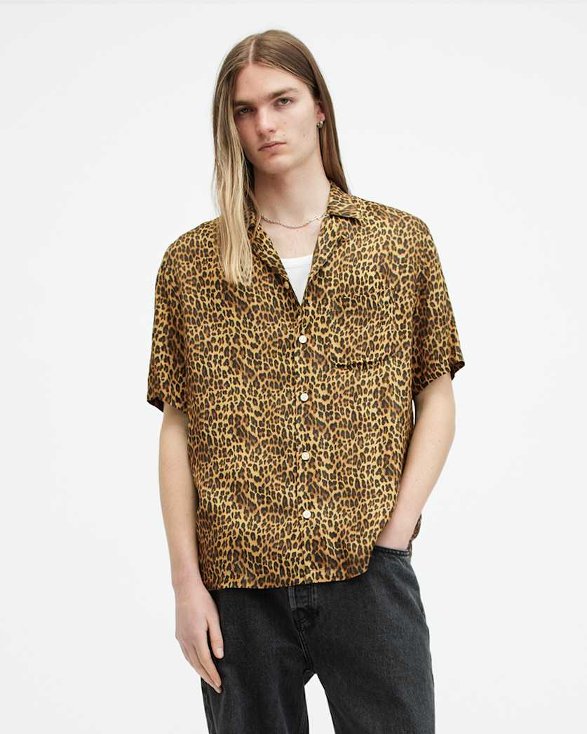 Carcle Leopard Print Relaxed Fit Shirt
