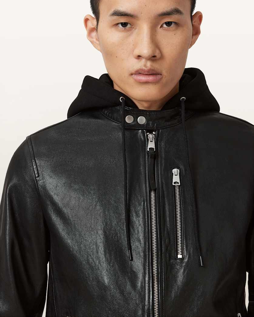 Ashton Hooded Leather Jacket