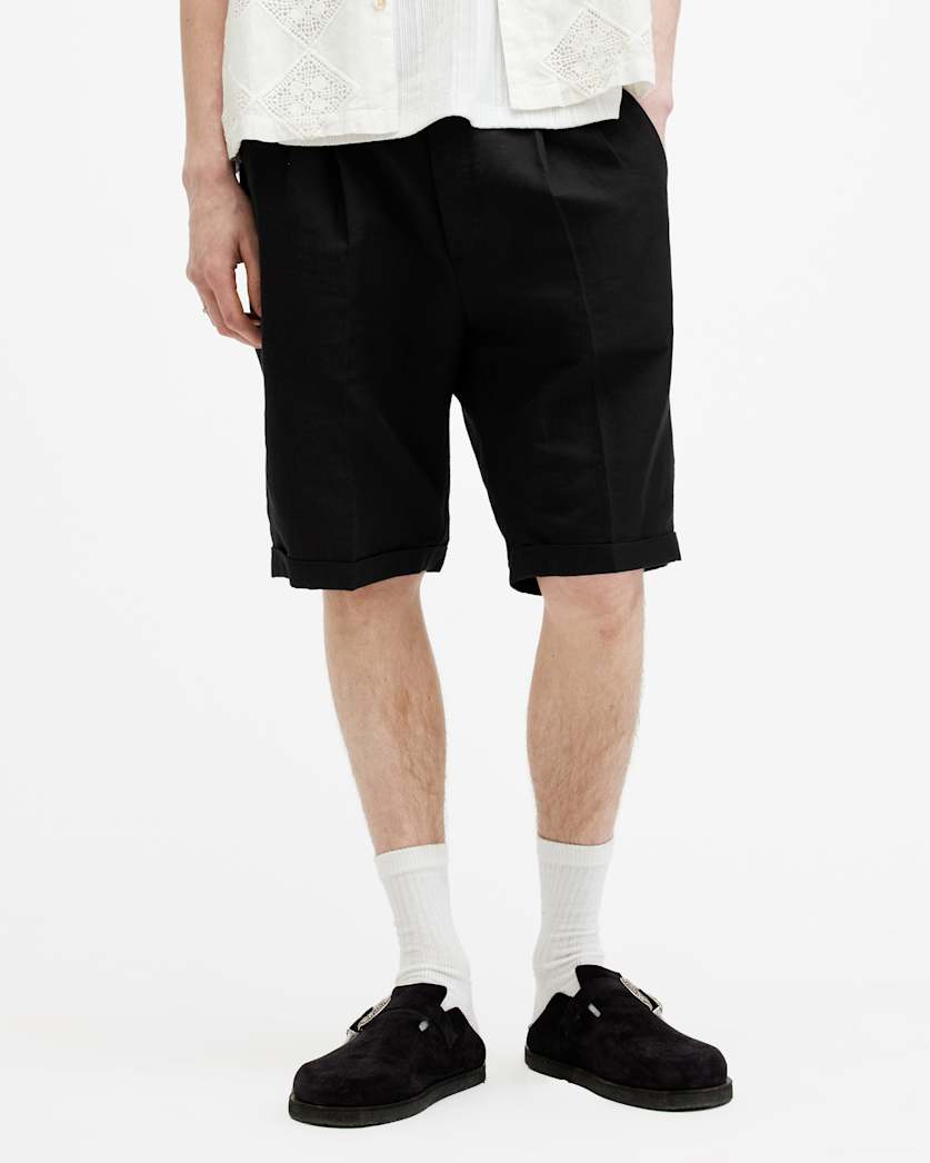 Ora Tallis Linen Blend Slim Fit Shorts