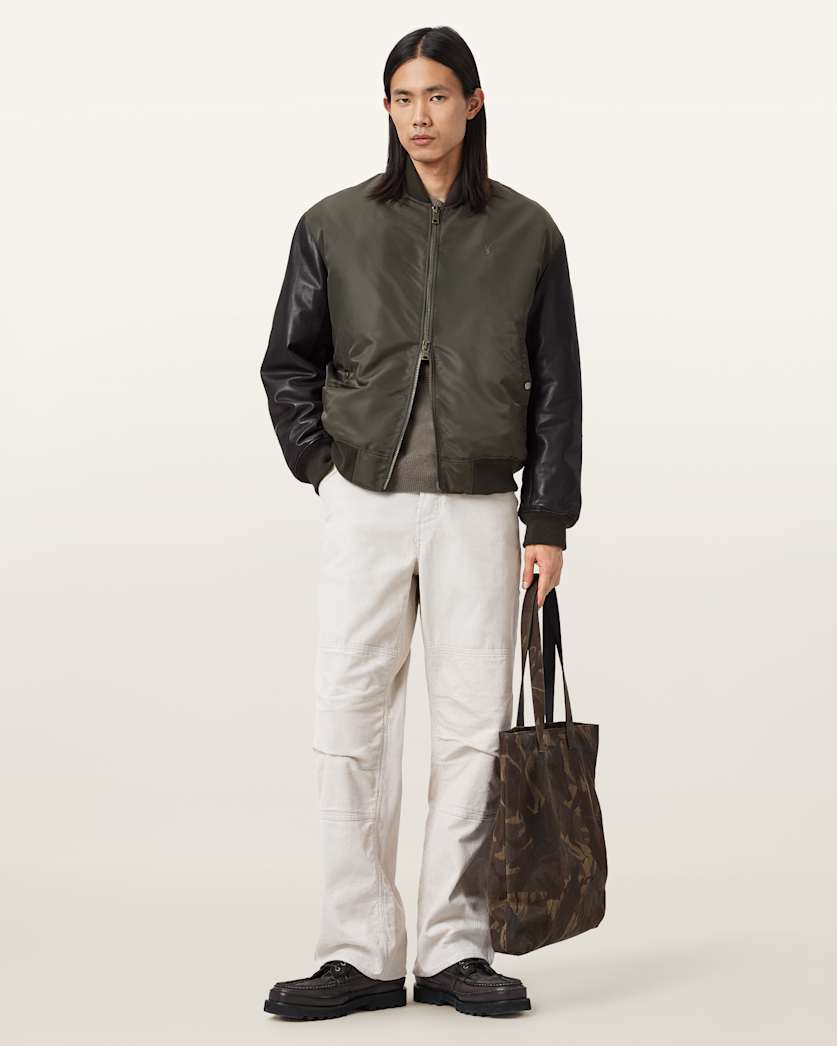 Myler Leather Sleeve Bomber