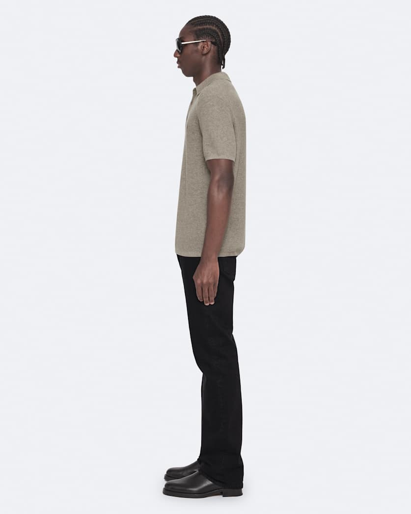 Aspen Waffle-Knit Short-Sleeve Polo