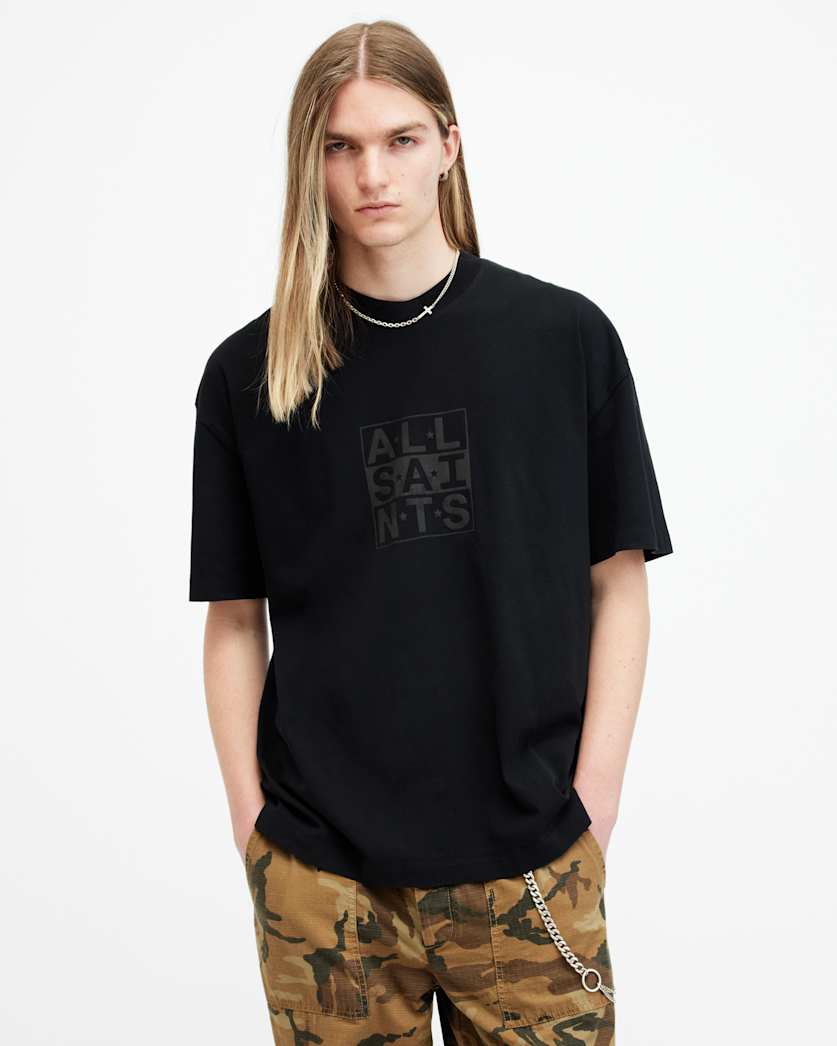 Below Logo Printed Oversized T-Shirt