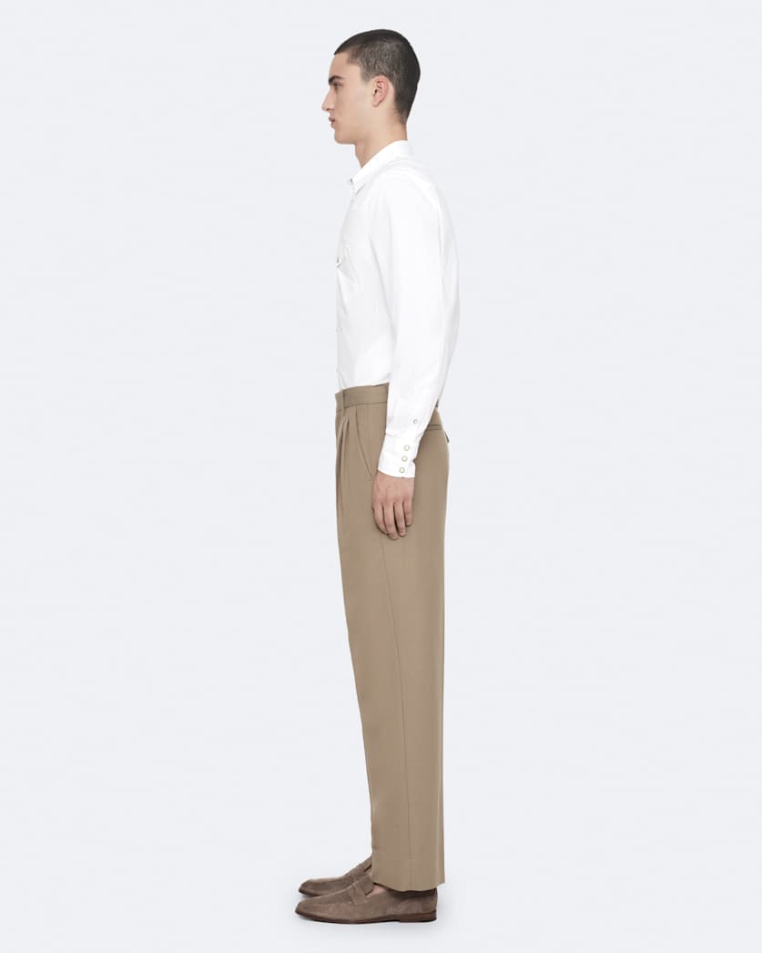 Ware Straight-Fit Double-Pleat Trousers