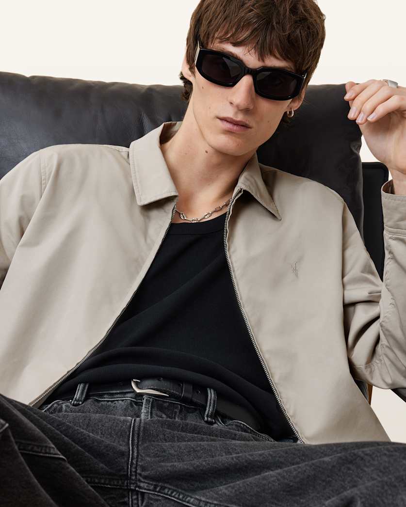 Trey Taupe Ramskull Pointed Collar Jacket