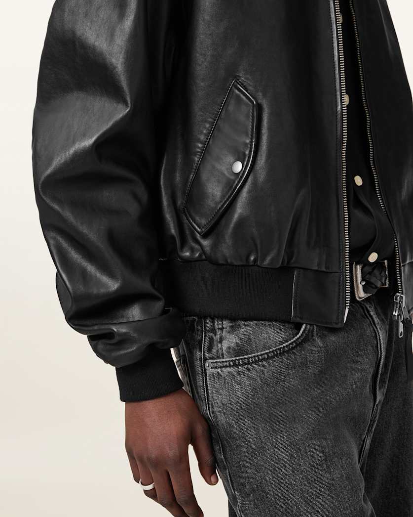Marco Oversized Leather Bomber Jacket