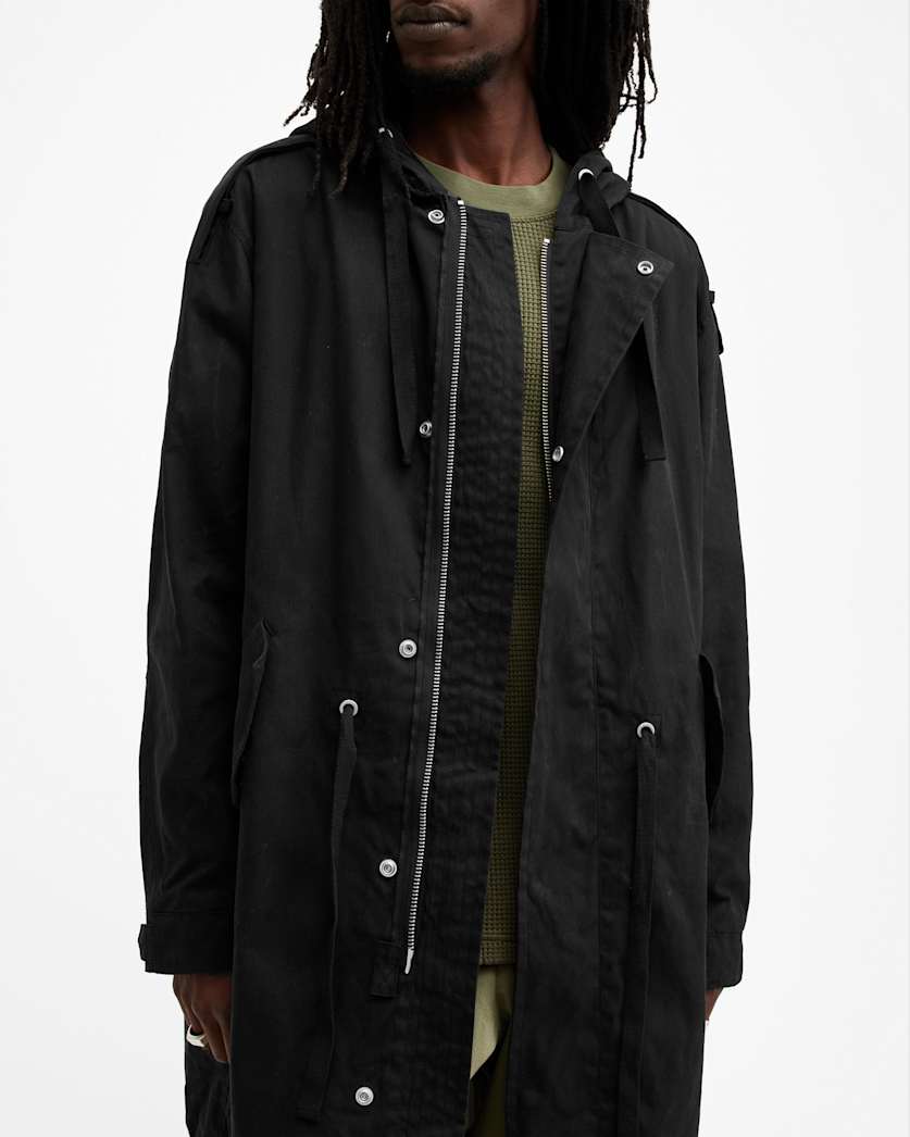 Birdman Hooded Oversized Parka Coat