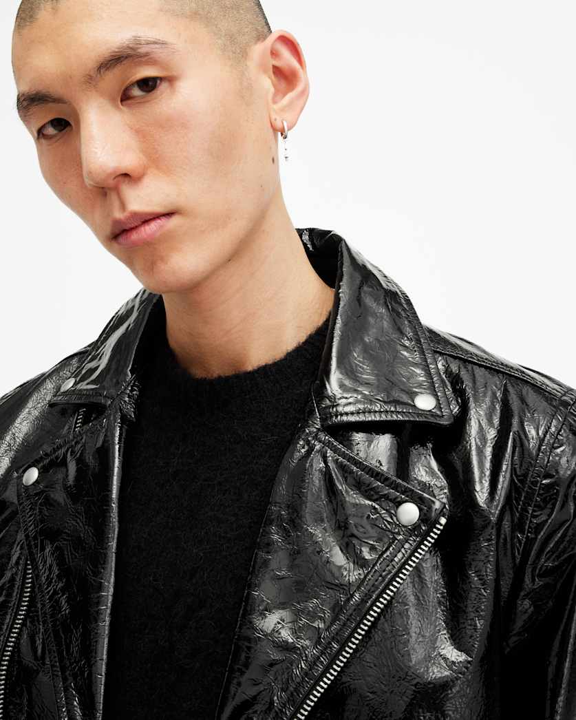 Badwan Slim Fit Leather Biker Jacket